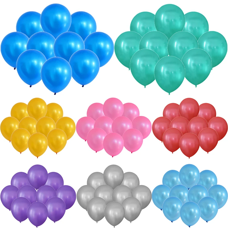 10Pcs Rainbow Latex Balloon Wholesale 12Inch Pearl Light Helium Ballons for Birthday Party Wedding Arch Background Decoration