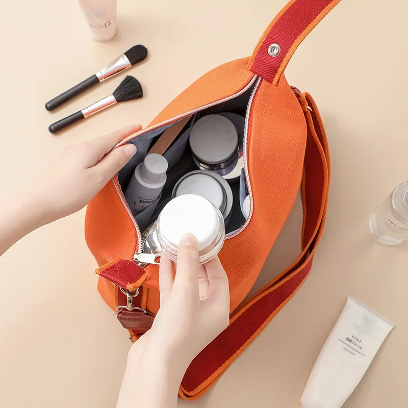 Travel Large Bag Storage Organize Beauty Canvas Waterproof Cosmetic Portable Dustproof Bag Handbag MakeUp Case Female Wash Kit