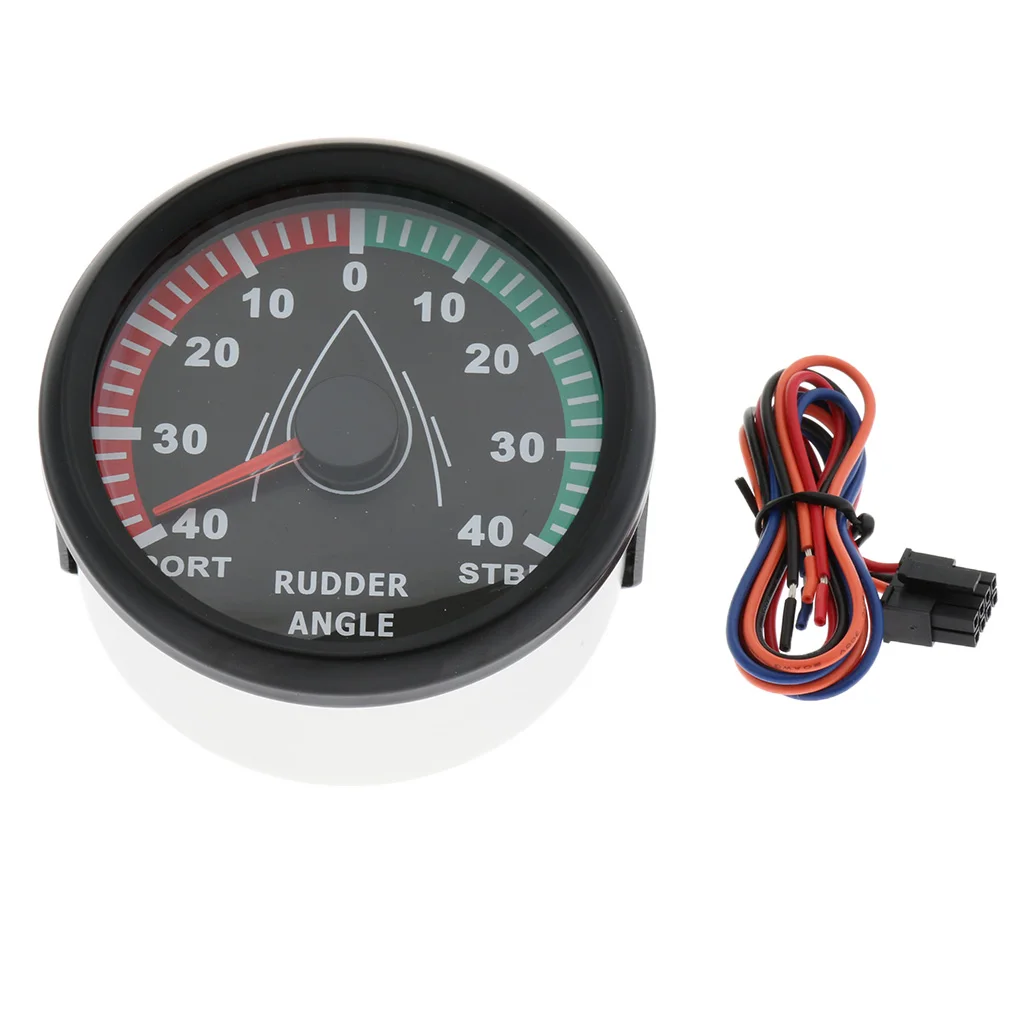 Boat Rudder Angle Gauge Waterproof 316L Stainless Steel Accurate Marine Gauges for Watercraft Navigation Instruments