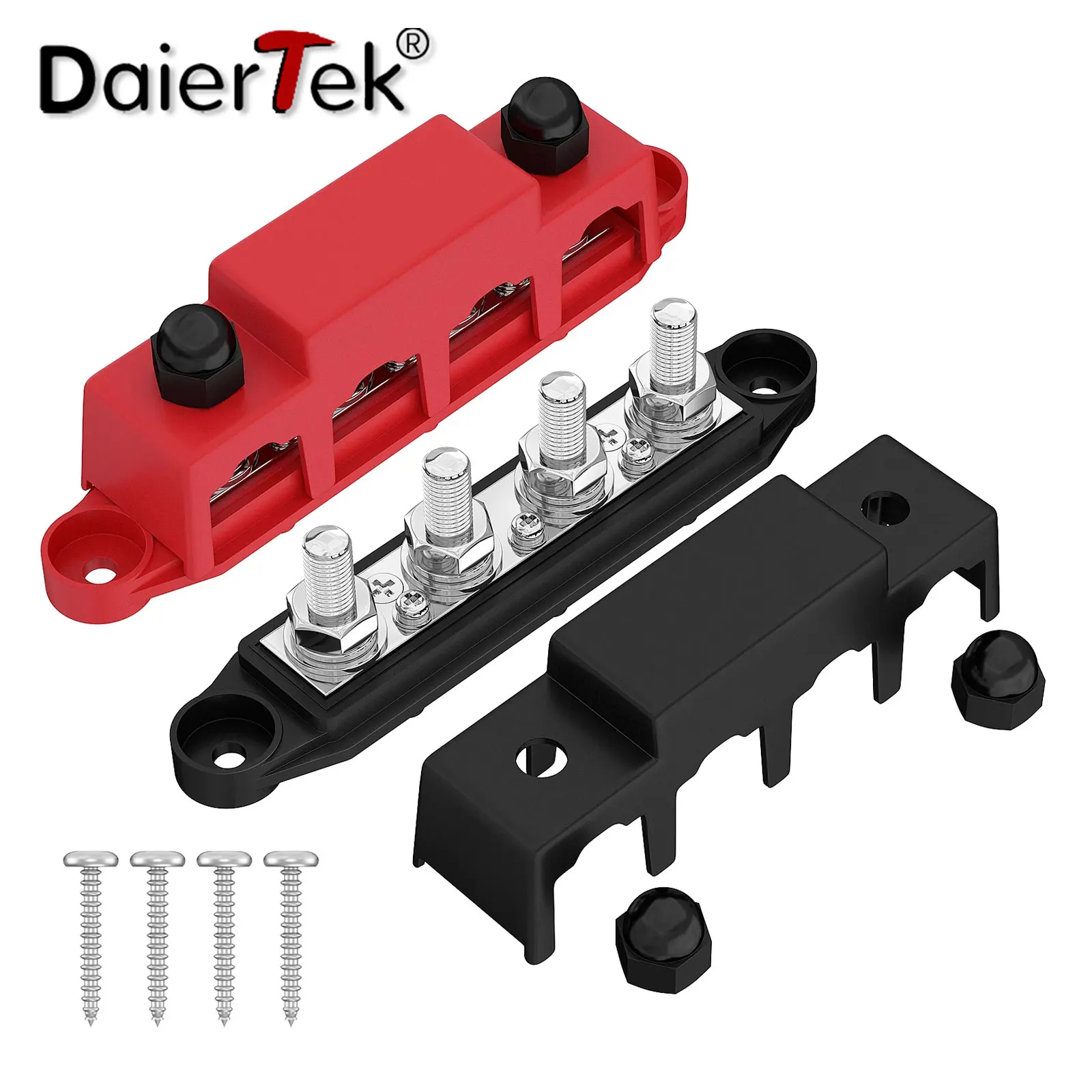 DaierTek 12V blocco di distribuzione dell\'alimentazione 250A morsettiera per barra collettrice 4x3/8 \