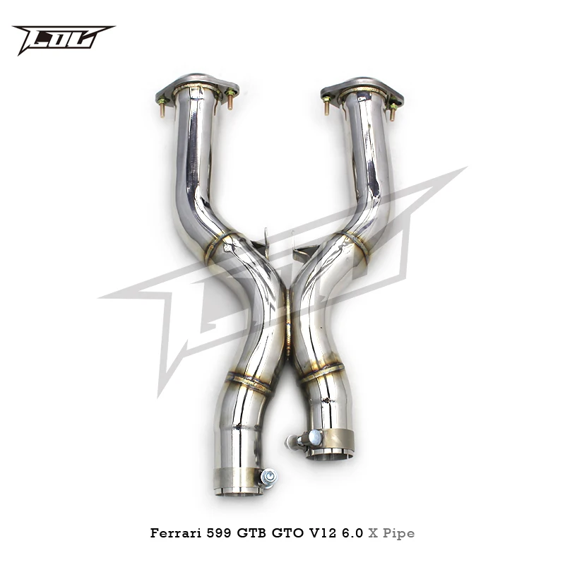 Custom Stainless Steel Tuning Exhaust X-pipe For Ferrari 599 GTB/GTO Front Pipes Header Tubes