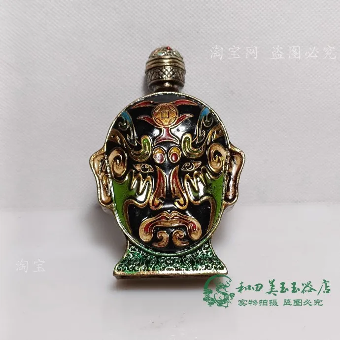 

Antiques, vintage, hand-painted, Peking opera, face, snuff bottle, double-sided old objects, practical smoking utensils