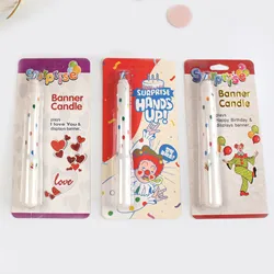 Clown Banner Birthday Candle Classic Clown Pattern Banners Decorate Candles for Decorating Birthday Theme Party Cakes