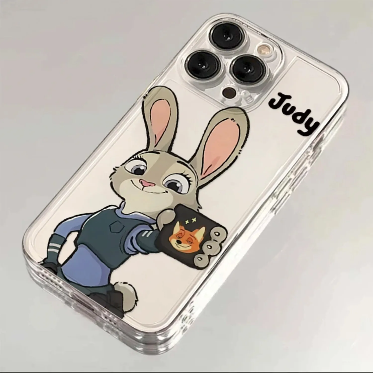 Disneys Zootopia Nick Judy Phone Case For iPhone 16 15 14 13 12 11 Mini Pro Max X XR XSMax 7 8 Plus SE20 Transparent Cover