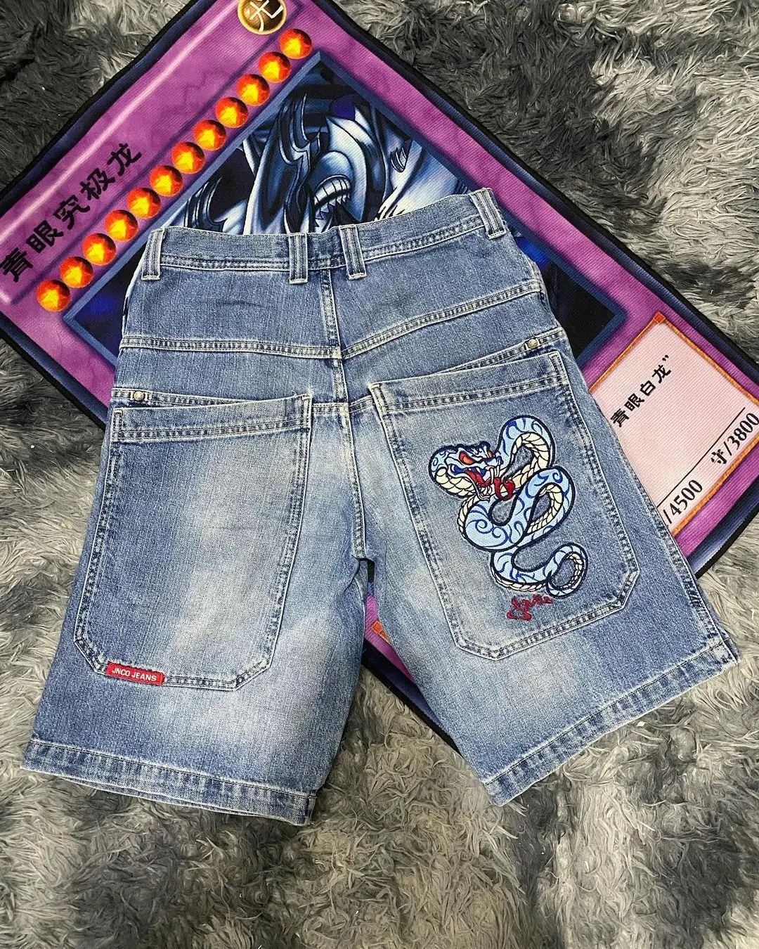 

Шорты в стиле Харадзюку JNCO Y2K, винтажные синие мешковатые джинсовые шорты с графическим принтом, штаны для спортзала, мужские и женские новые баскетбольные шорты с высокой талией