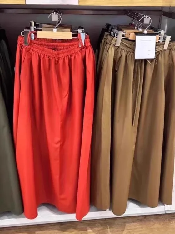 

Новая женская длинная юбка весна-лето, юбка-миди с разрезом, плиссированная юбка в пол, юбка А-силуэта с эластичным поясом, юбка с высокой талией