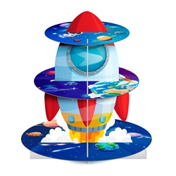 SpaceCupcake Stand, 3 Tier Space Party Cake Stand/SpaceDessert Stand/SpaceCupcake Holder for Space Party Decorations