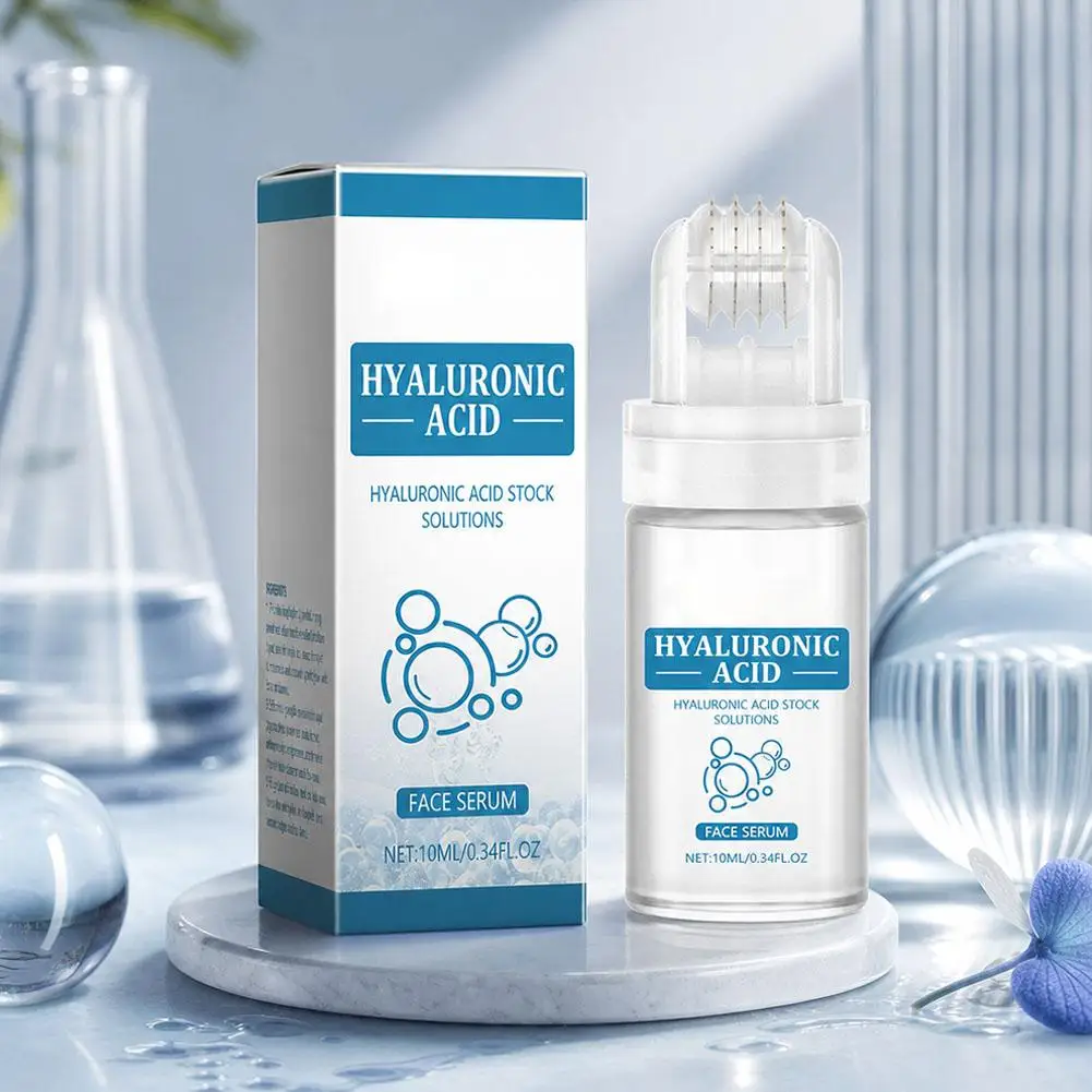 Hyaluronic Acid Roller Serum Hydrating Face Essence Moisturizing Pore Care Massage Applicator for Smooth Glowing Skin