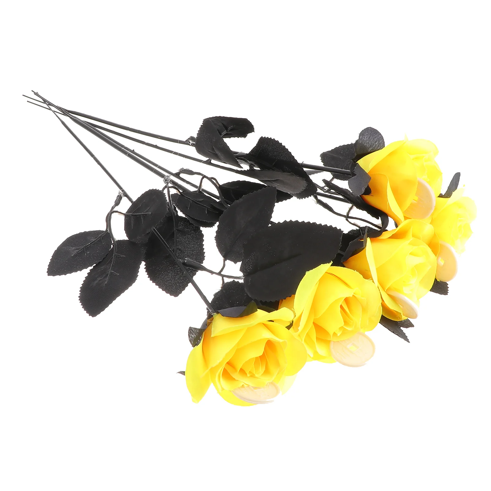 

5pcs Flowers Multicolor Yellow Silk Bridal Bouquet Flower Photography Props Decor Photo Props Lifelike Long Lasting