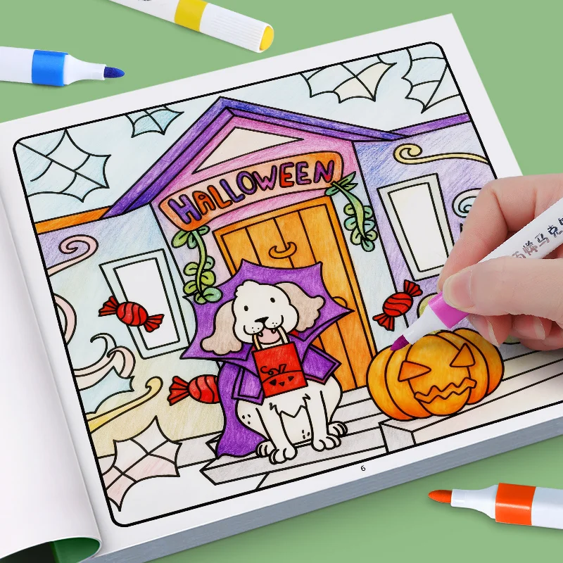 Healing Beginner Coloring Book Animal Theme Stress Relieving Graffiti Exercise Book Adult Stress Relieving Activity Book