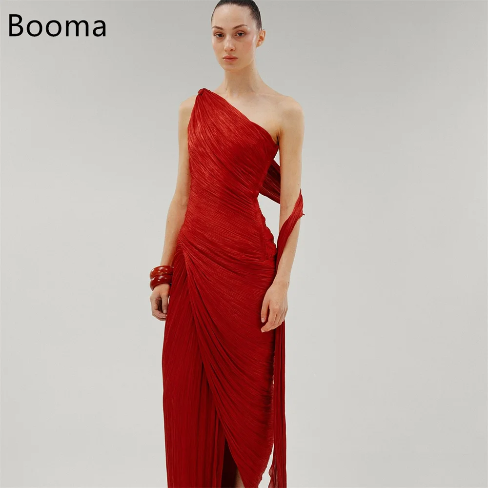

Booma Elegant A-Line Shiny One-Shoulder Dresses Formal Party Gowns for Women Pleat Sleeveless Simple Prom Gown Customize 2025