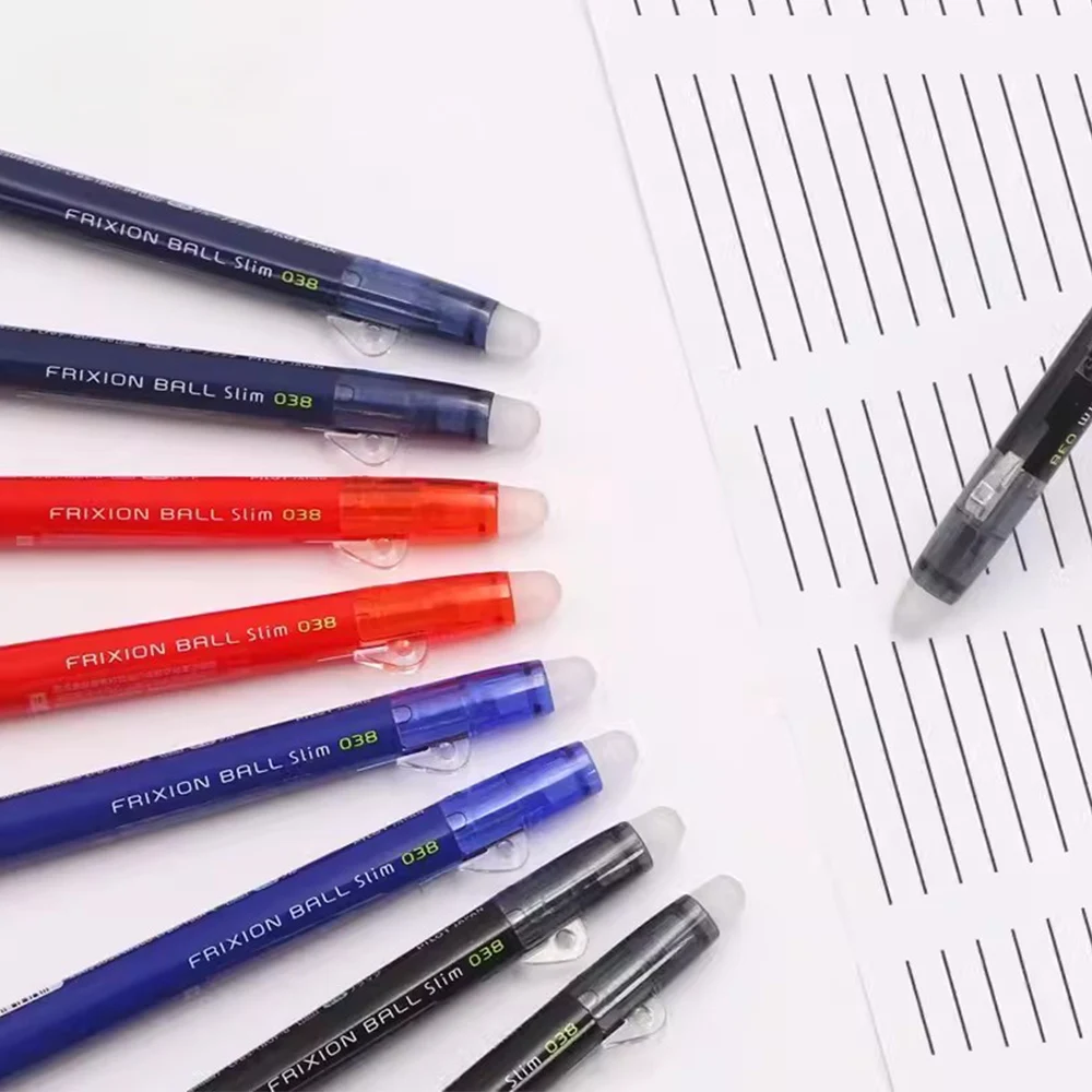 Japan PILOT Frixion Erasable Gel Pen LFBS-18UF Press Replaceable Refillable 0.38mm Red Black Blue Office Accessories Stationery