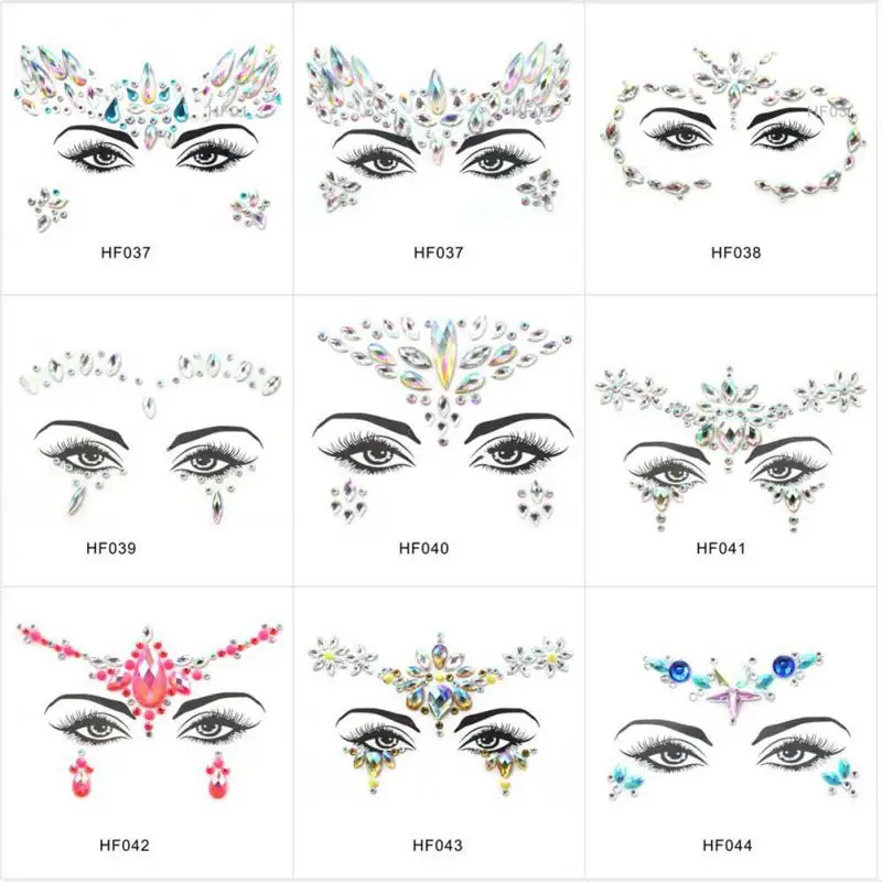 Tattoo Sticker Sparkling Fashionable Unique Shimmering Adorn Yourself Sparkling Festival Adornment Festival Face Jewels Glitter