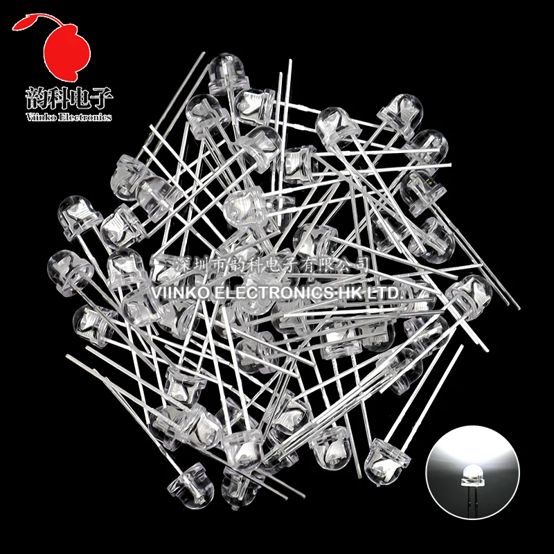 50pcs 5mm Straw Hat LED Super Bright White 0.3W 0.5W 0.75W Power Light Emitting Diode Red Yellow Green Blue Warm White Orange