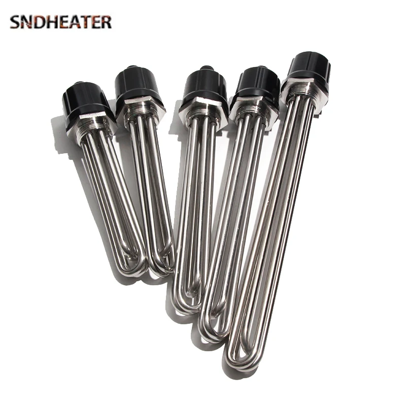 SNDHEATER DN32/DN40 Electric Water Heating Element Pipe 3KW-12KW Induction Solar Boiler Heater 110v 220v 380v Resistance Tube