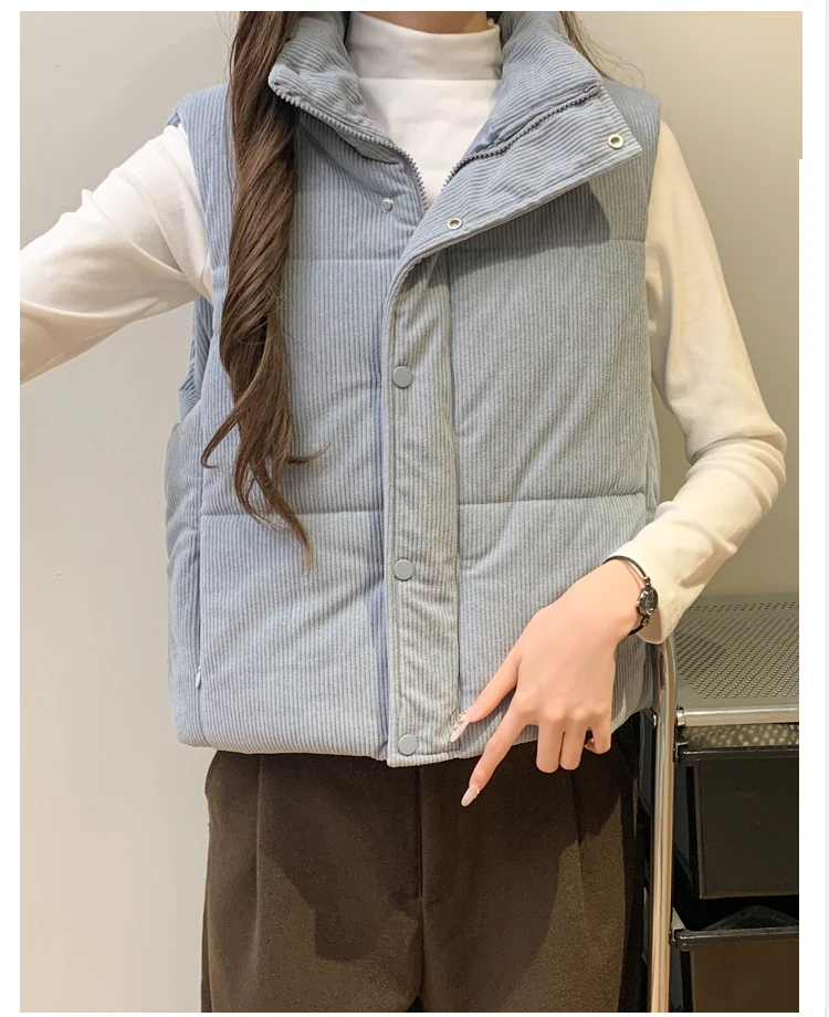 Mulheres colete de veludo outono inverno sem mangas colete curto jaqueta quente algodão colete moda coreano feminino chaleco mujer