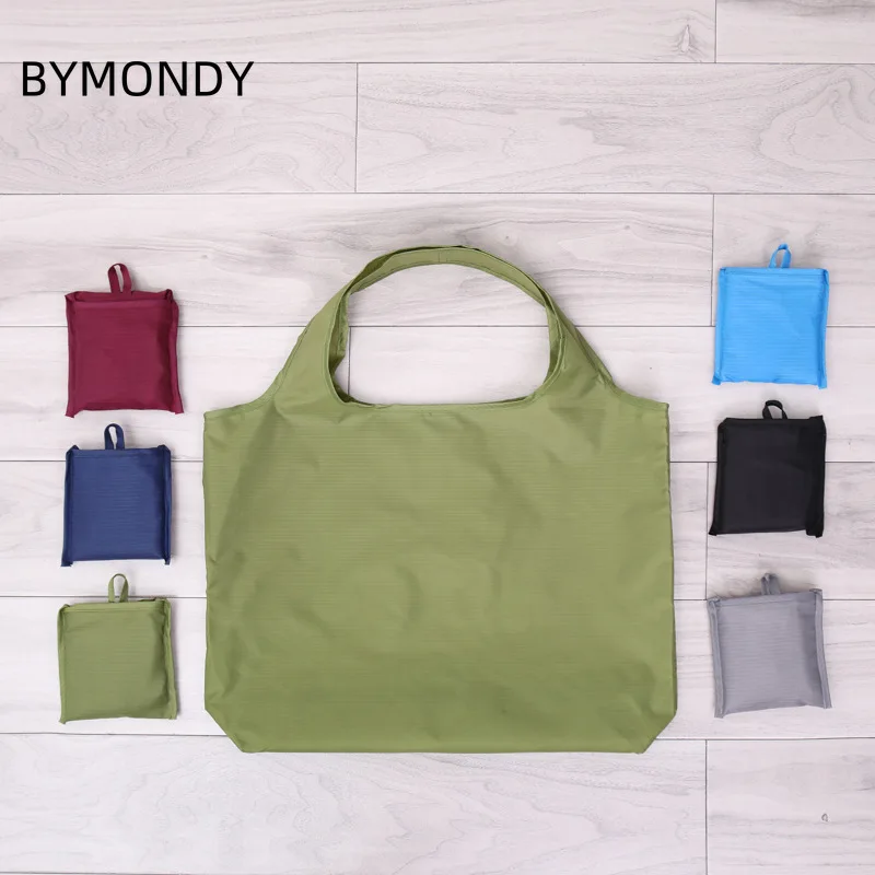 

BYMONDY Tote Bags Waterproof Eco-friendly Shopping Bag Portable Storage Handbag Capacity Cloth Shopper Handbags Solid Color Tote