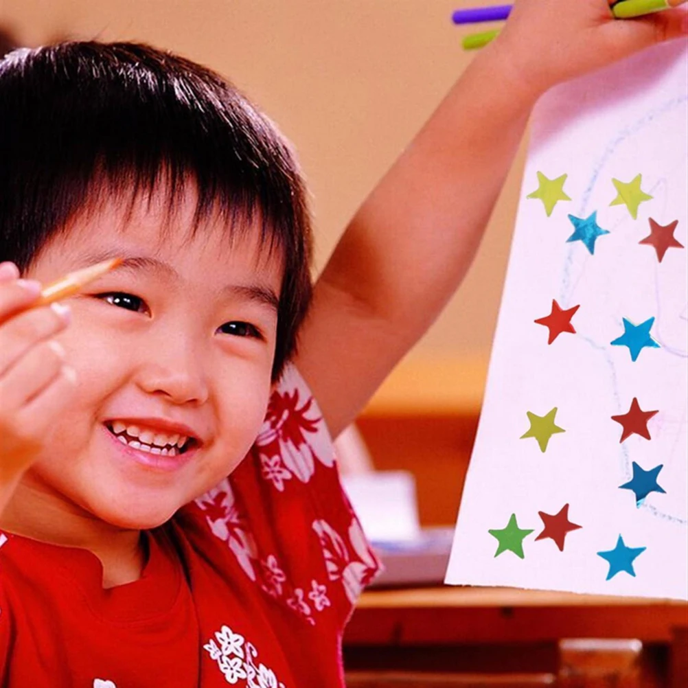 10 Sheets/Pack Of Children'S Mini Kindergarten Award Stickers Teacher Praise Praise Label Award Five-Pointed Star Heart Shape