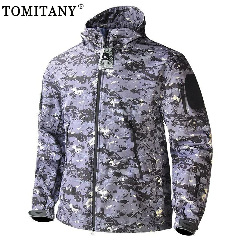 Multi-pocket Waterproof Shark Skin Tactical Jackets Men Military Combat Soft Shell Army Jackets Techwear Windproof Hooded Coats