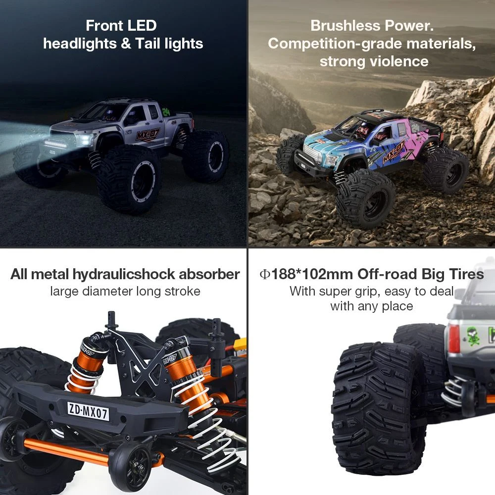 ZD Racing 1/7 Rc akcesoria samochodowe przedni tylny amortyzator MX07 8701 Rc ciężarówki odjeżdżają z części płaskie sportowe potworów drogowych