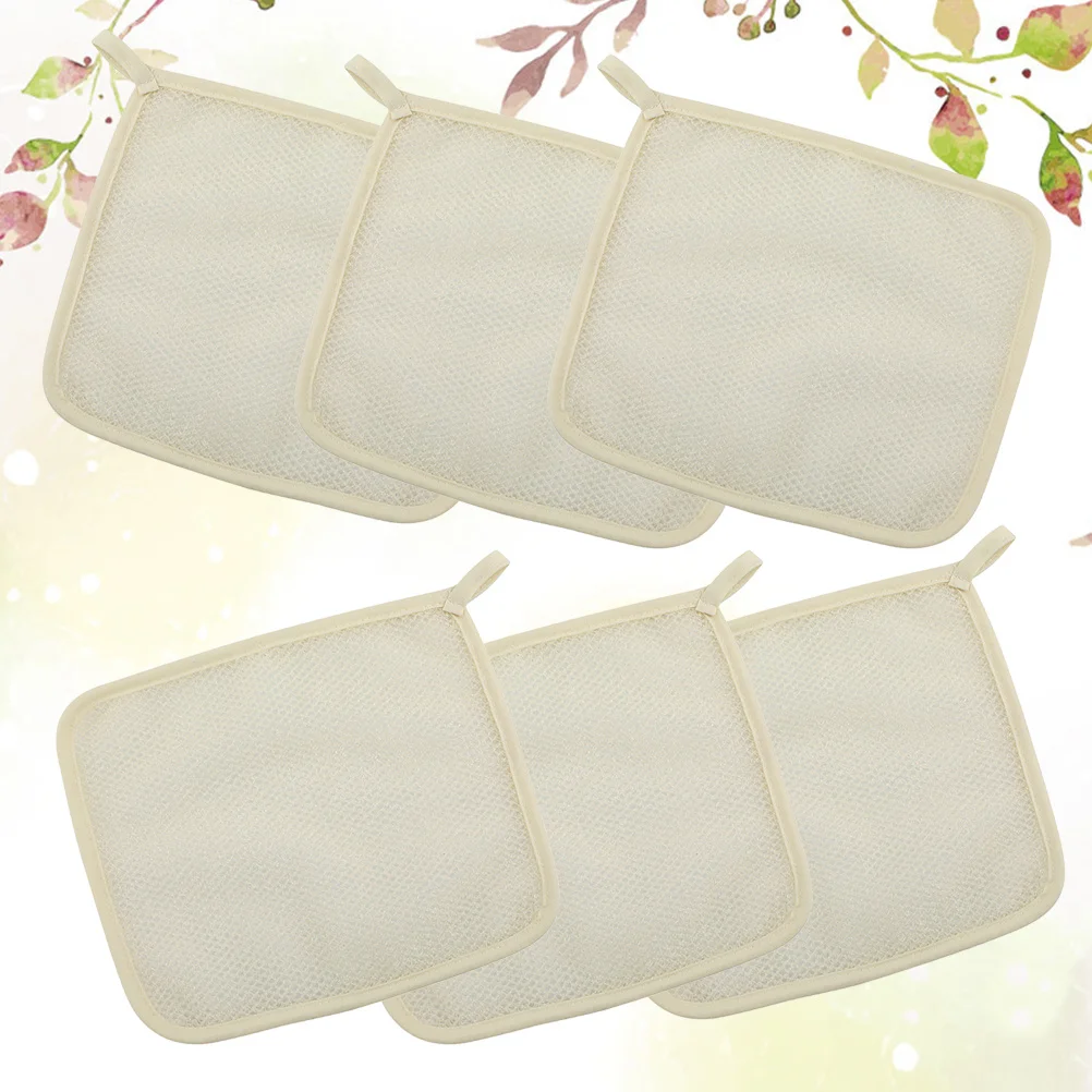 6 قطعة منشفة الاستحمام التقشير للوجه سنفرة الجسم العناية بالبشرة الطبيعية لطيف على الجلد الجاف الدهني غسل الملحقات