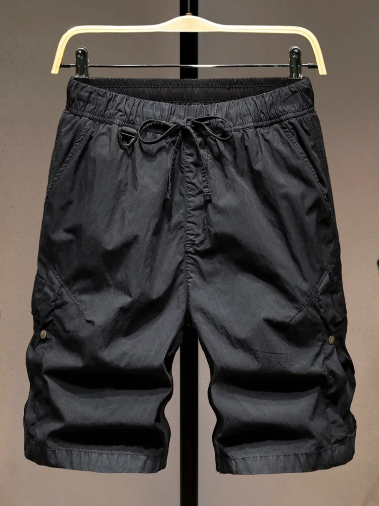 

Cool Sensation Brued Cotton Casual orts Men's Summer Loose Trendy Diagonal ket High-End Bla Design Workwear Pants