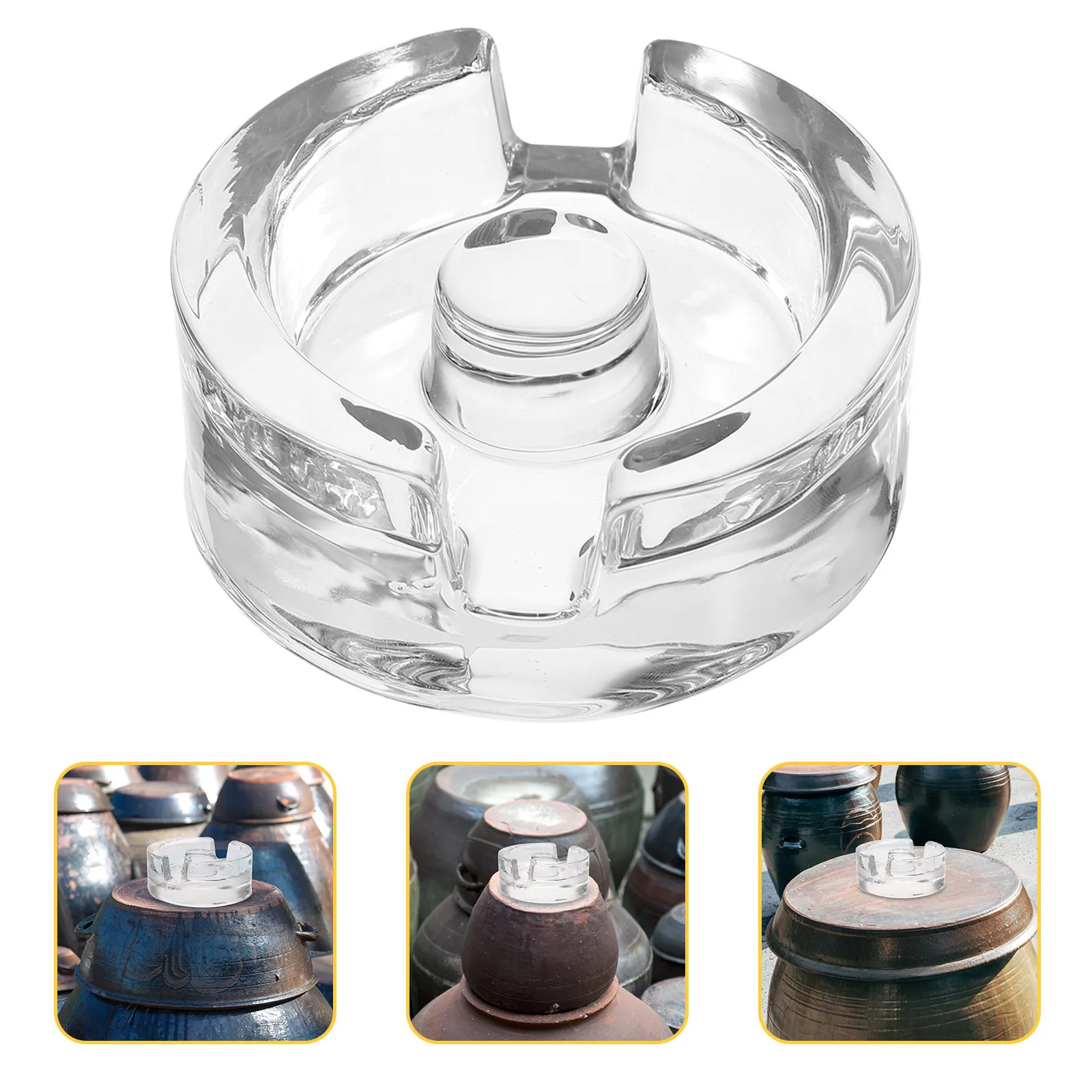 Tarros Mason pequeños de vidrio transparente con tapa de peso para fermentación, tapa pesada para artesanía, fermentación de repollo encurvado, tarros para encurtidos, pesas para fermentación