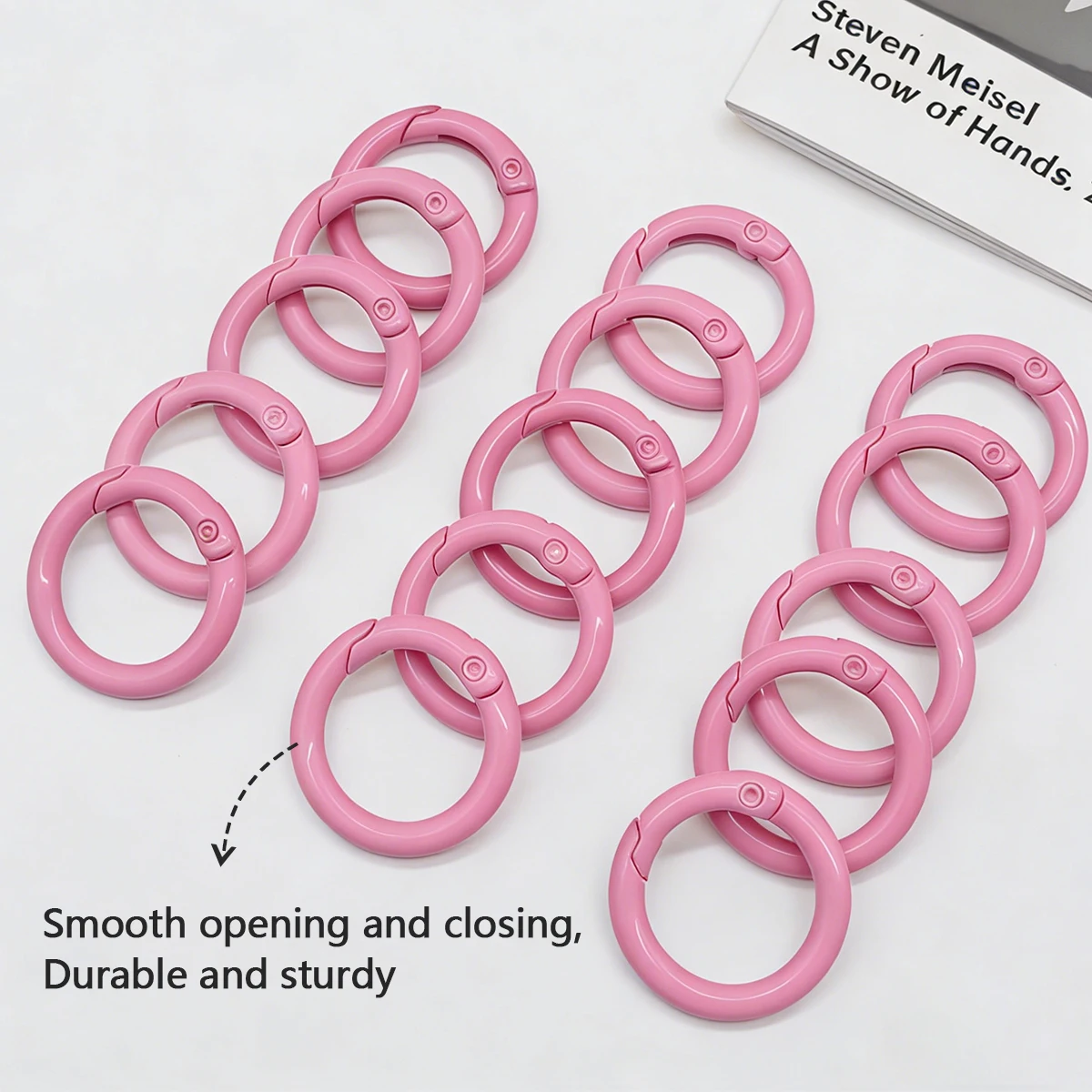 

5/10/20Pcs Deep Pink 25mm Alloy Trigger Round Snap Keyring Buckle Snap Hook O Ring Buckle for Keychain Bag Purse DIY Accessories