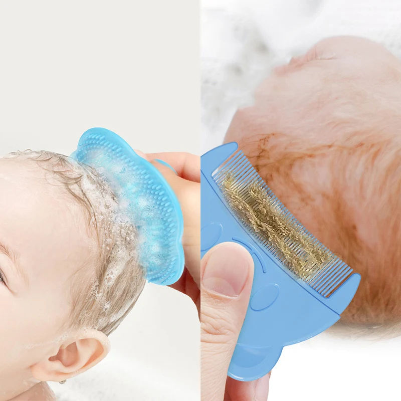 2pcs Baby Care Accessories Fetal Head Fat Comb Infant Bathing Soft Comb Newborn Hair Cleaning Supplies Infant Comb Head Massager