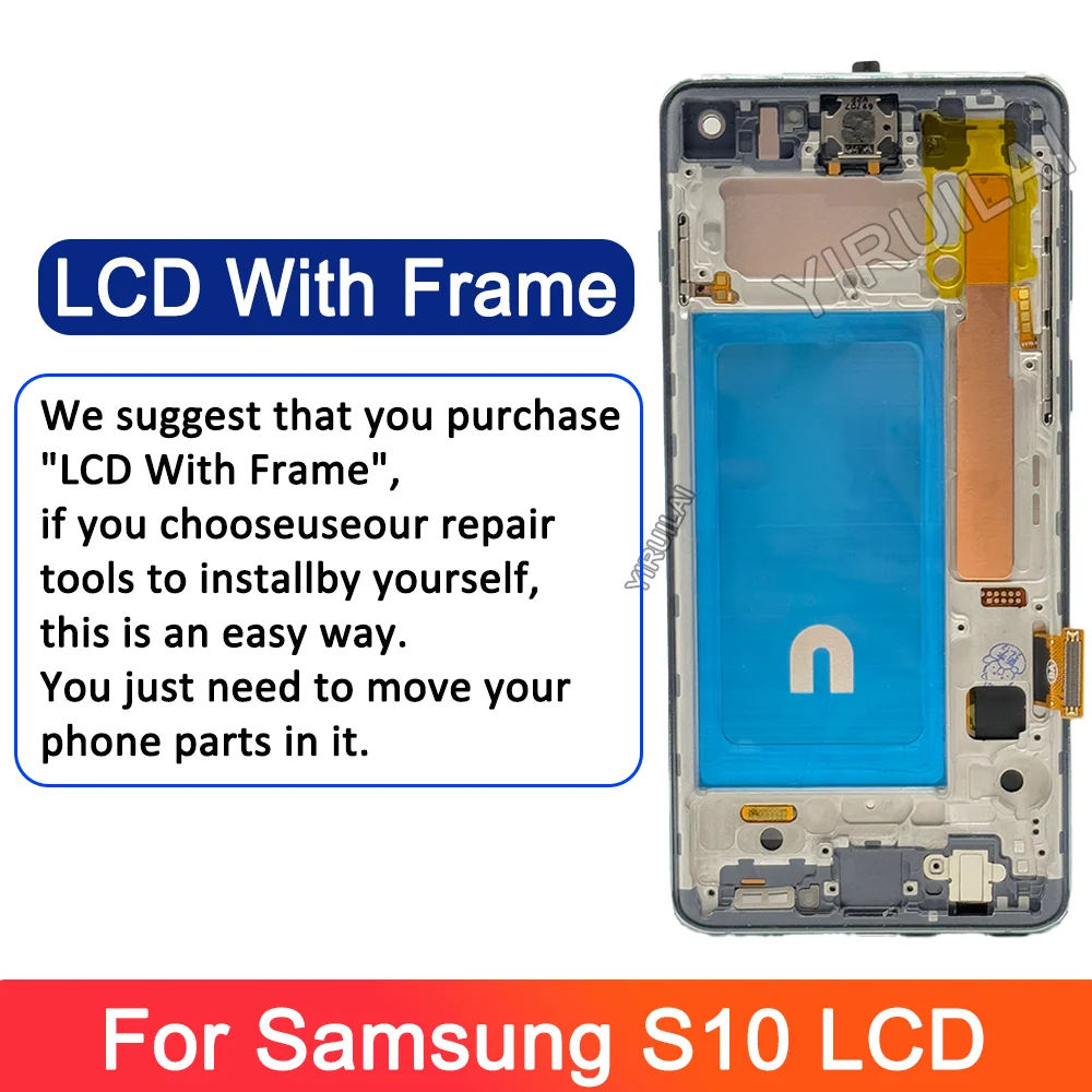 TFT Für Samsung S10 G973 SM-G973F SM-G973U SM-G973W LCD und Touch Screen Digitizer Montage Ersatz Mit Rahmen