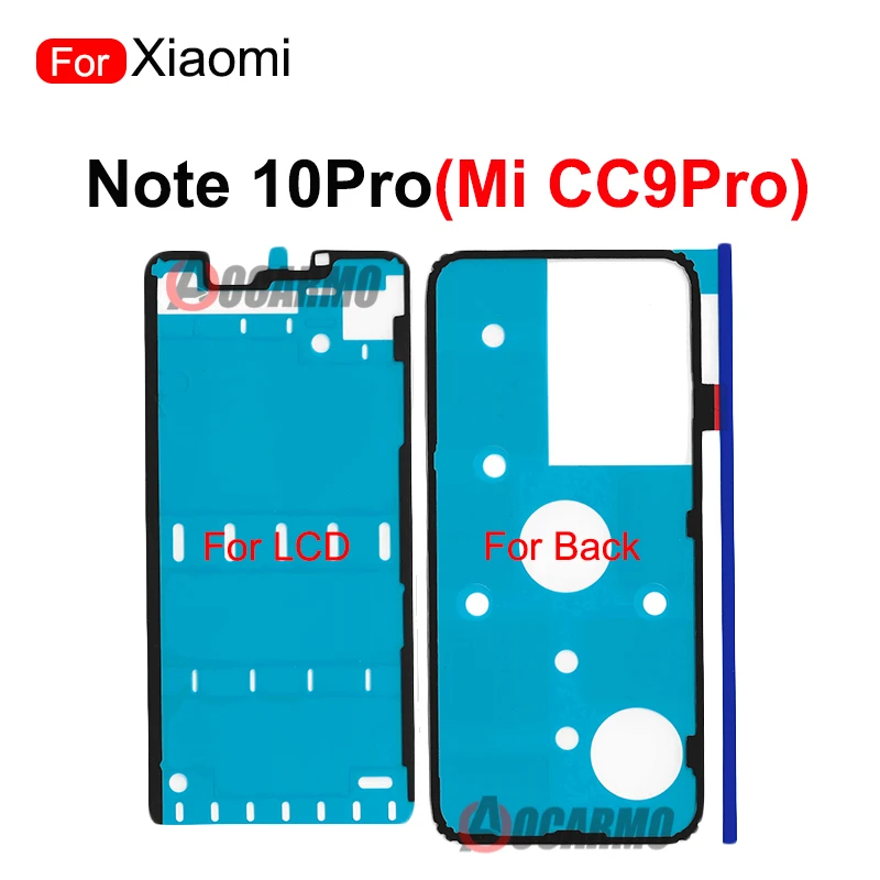 Aocarmo Back Adhesive For Xiaomi Mi CC9Pro/CC9 Pro Xiaomi Note 10 Pro Frot LCD Sticker Back Cover Glue Replacement