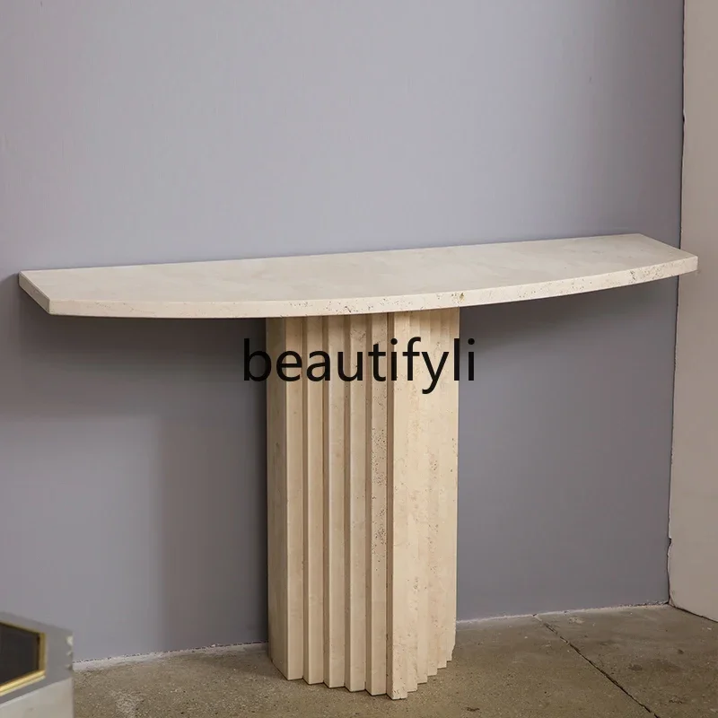 

11zNordic natural corridor entrance table living room aisle case several cases marble end view table