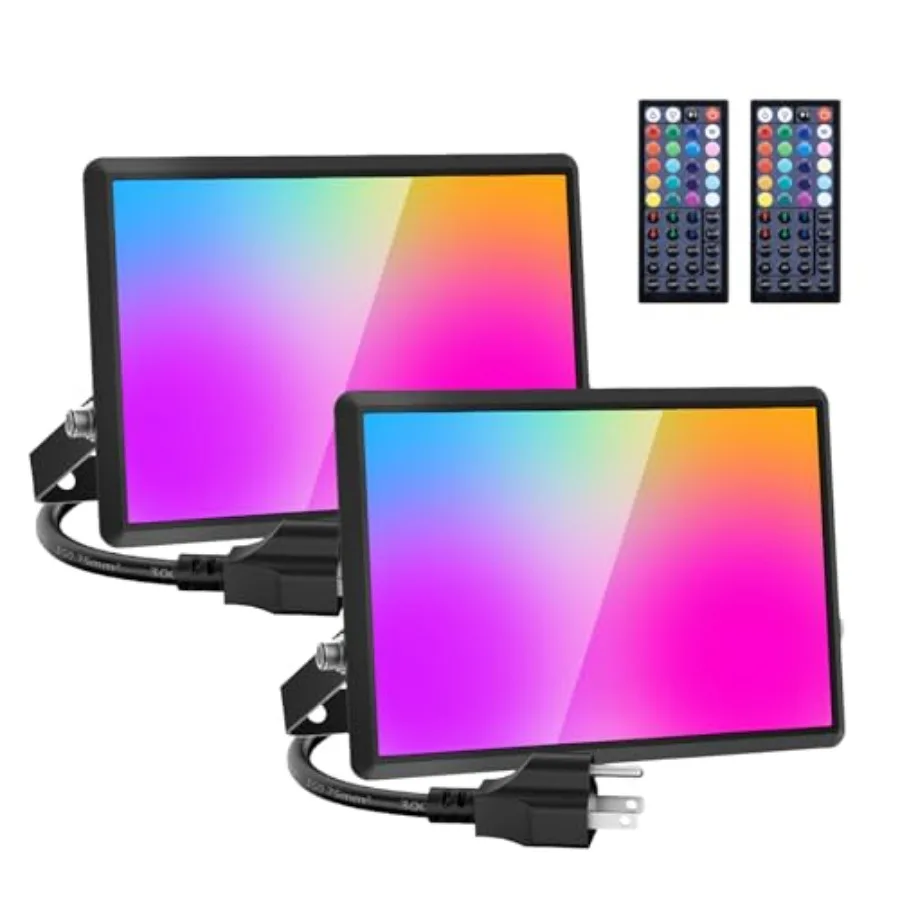 

Уличный светодиодный прожектор 30 Вт (эквивалент 300 Вт), 700K теплый белый свет, RGB с изменением цвета, с пультом ДУ, IP-прожекторы для наружного освещения