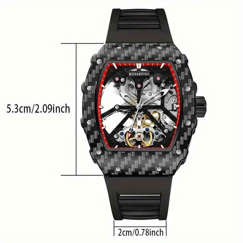 MUSANFIGO New Wine Barrel Design Luxury Fully Automatic Mechanical Multifunctional Watch Waterproof Night Glow Watch