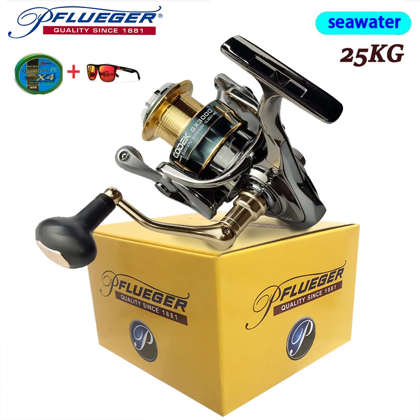 プルーガー-全金属製-スピニングリール-最大ドラグ力25kg-アルミ製-海水対応-スピニングリール