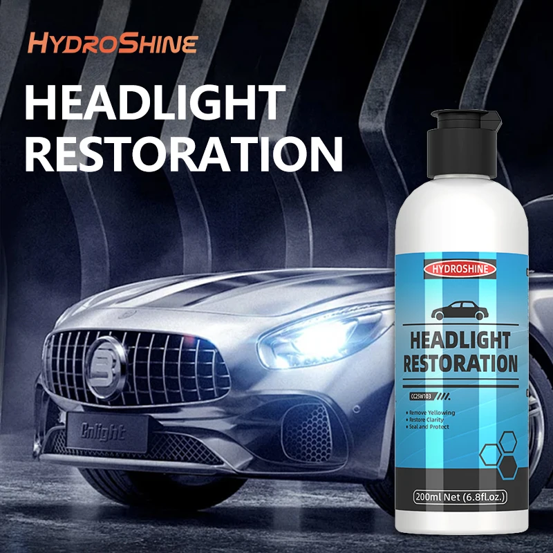 Hydroshine Headlight Restoration Car Headlight Cleaning, Restoration & Repair Kit - Headlight Cover Yellowing/Aging Remover,