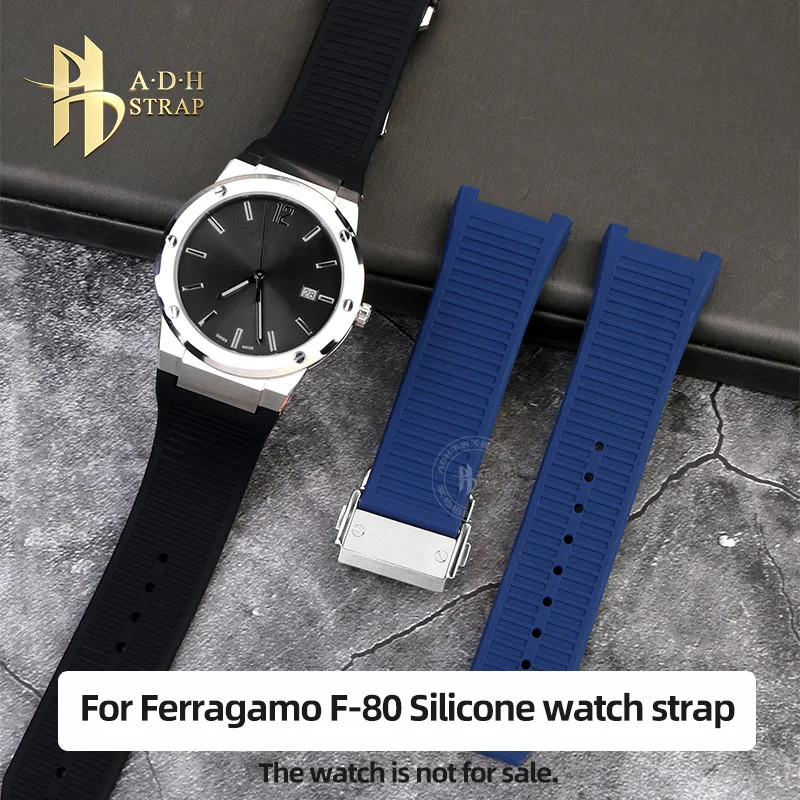 Men's Concave Silicone Watch Accessories For Ferragamo Sports series F-80 Rubber Watch Band Waterproof  26mm Female Interface