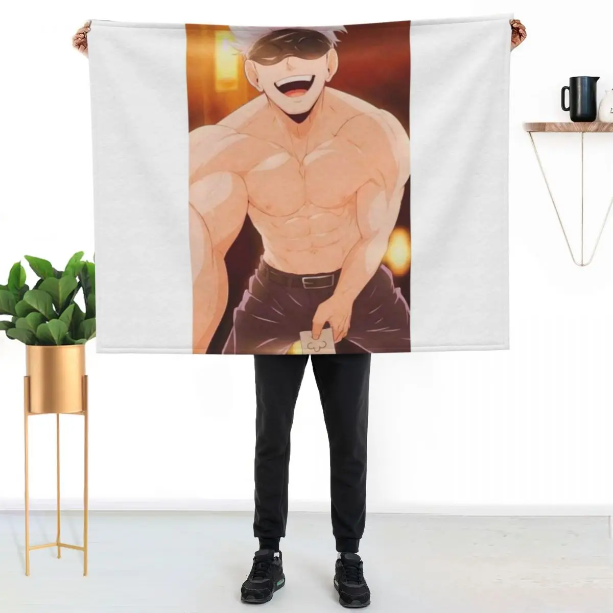 Gojo Satoru Merchandise Throw Blanket Machine Washable Soft Warm Blanket