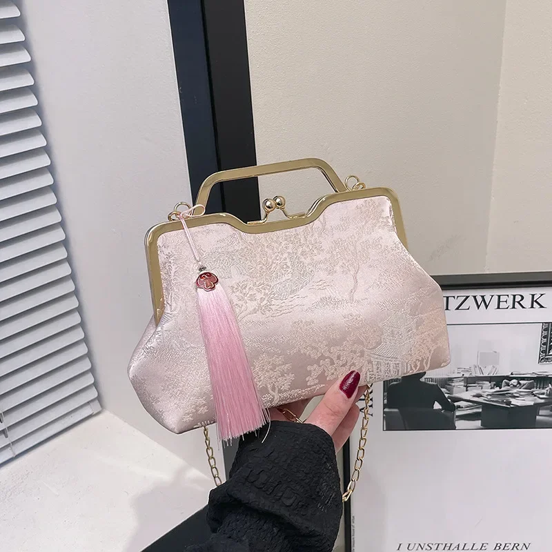 حقيبة شيونغسام، حقيبة ساعي محمولة باليد صينية مطرزة صينية، حقيبة عشاء لؤلؤية مخصصة #2