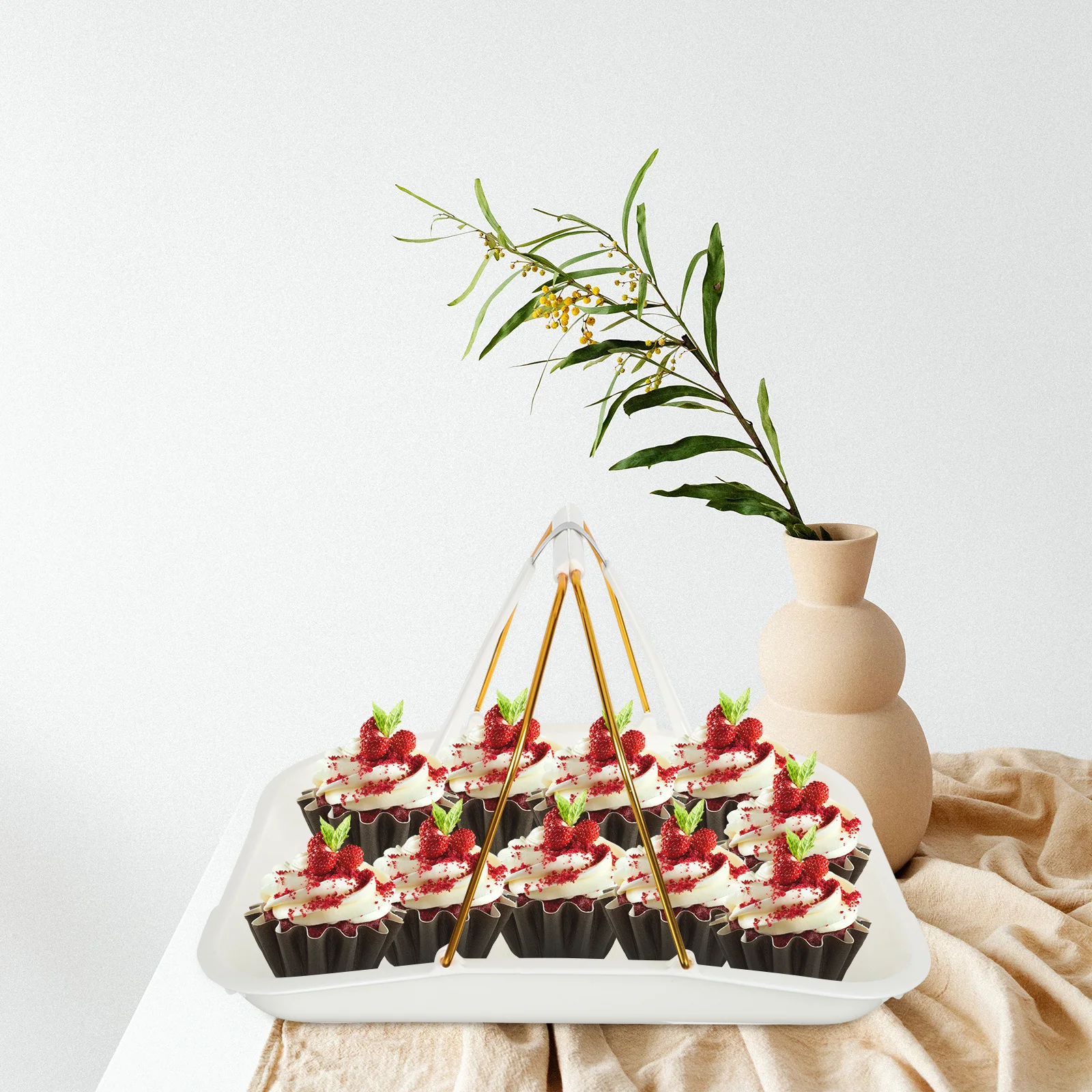 

1Set Handheld Bread Basket Rectangular Plastic Bread Tray Clamp Food Storage Plate for Parties Weddings Showers