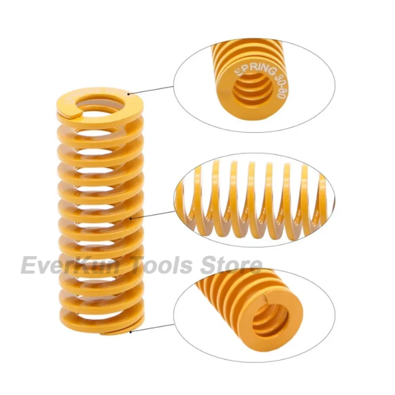 Extra Light Load Die Mold Springs Yellow Small Spiral Stamping Compression Mould Die Spring OD 14/16/18/20mm Length 20-300mm