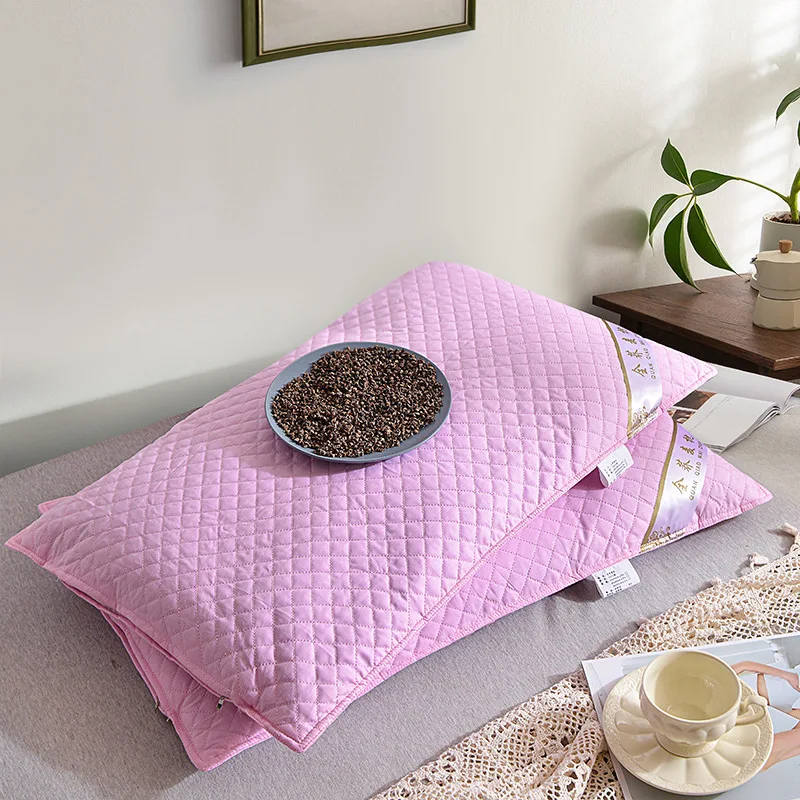 Cotton quilting embroidery pure buckwheat pillow core buckwheat neck pillow full buckwheat shell pillow