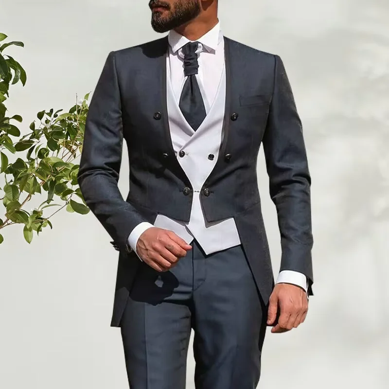 2024 Men's Slim Fit 3 Piece Suit Single Breasted Blazer For Men Hot sell formal design cheap Suit for Men