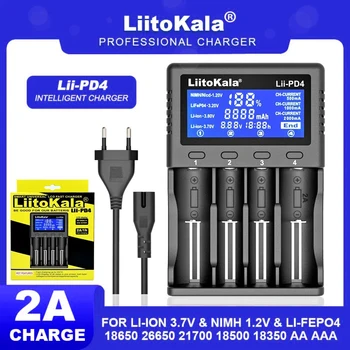 liitokala Lii-PD4 Lii-PD2 18650 Chargeur de batterie pour 1.2V 3.7V Nilaissée 26650 21700 18350 18500 14500 AA AAA veFePO4 24.com