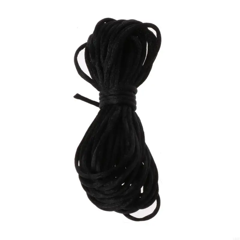 Cordón nylon satén U50F Cordida sólida 1.5 mm para joyas que fabrican collar chupas Juguetes sonajero Cord