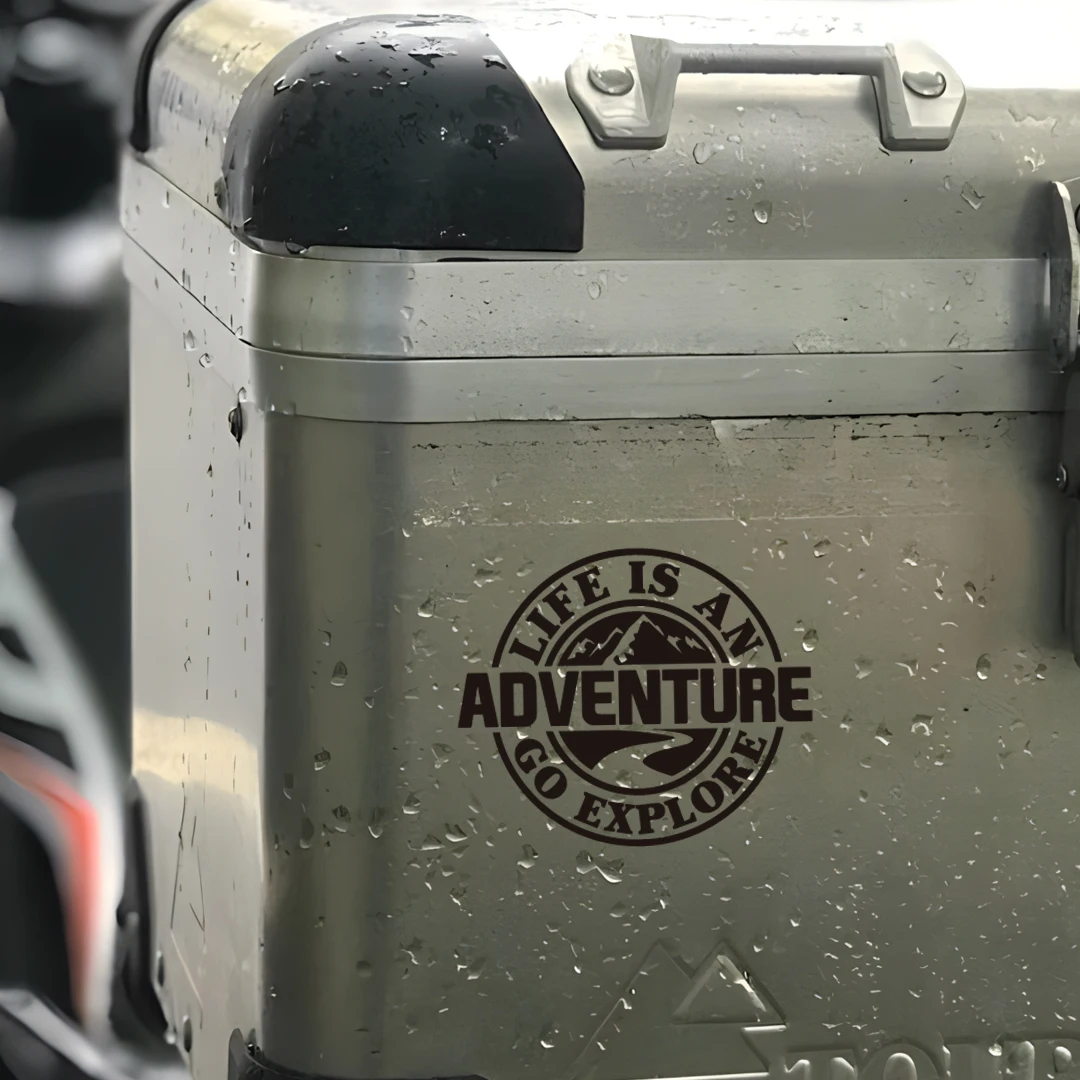 Hayat bir macera araba pencere camı sticker kamp RV off-road macera motosiklet kişiselleştirilmiş latte sanat dekoratif sticker