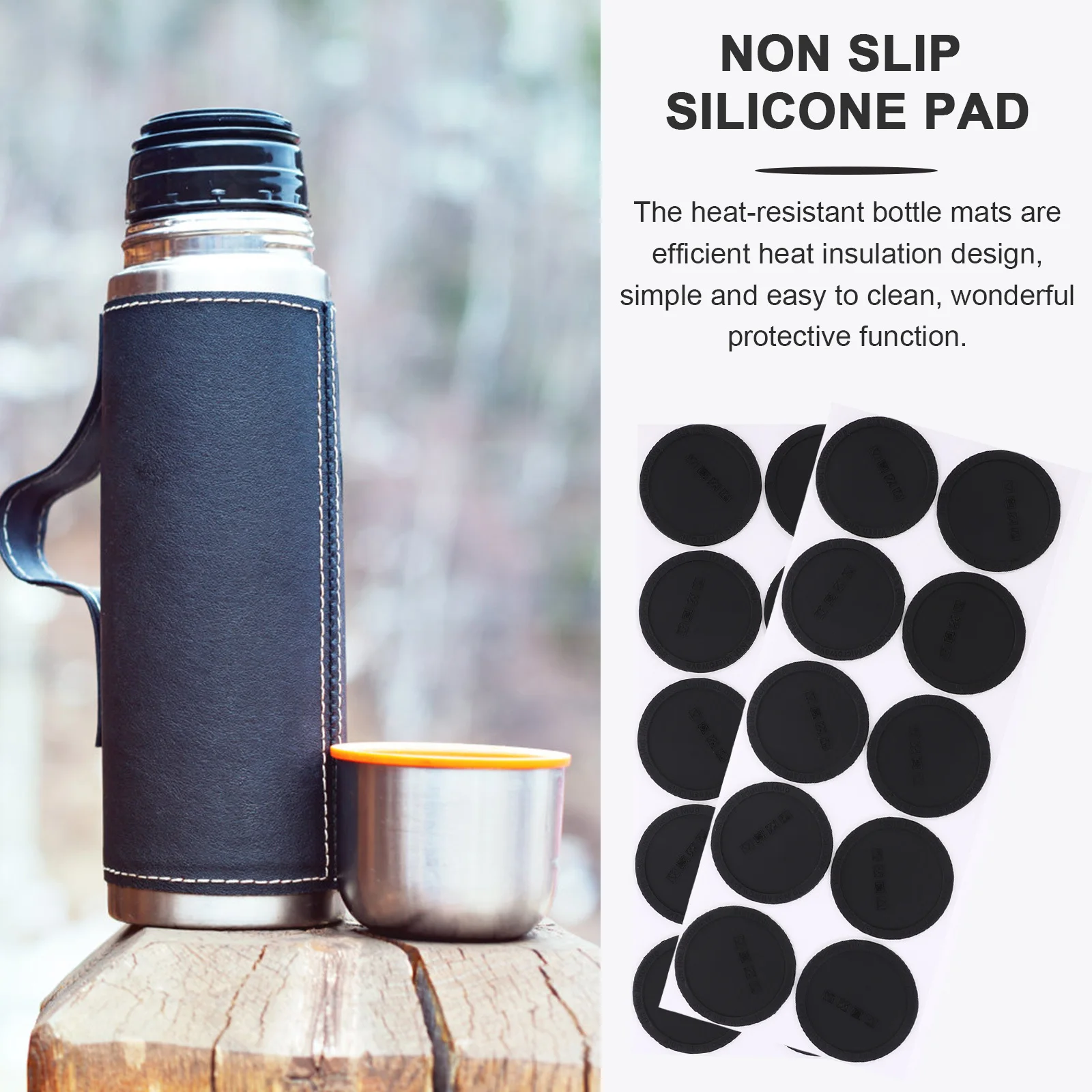 

10pcs Silicone Bottle Mats Heat-Resistant Cup Pads Non-Skid Tumbler Mats For Home Kitchen Hotel Decorative Use