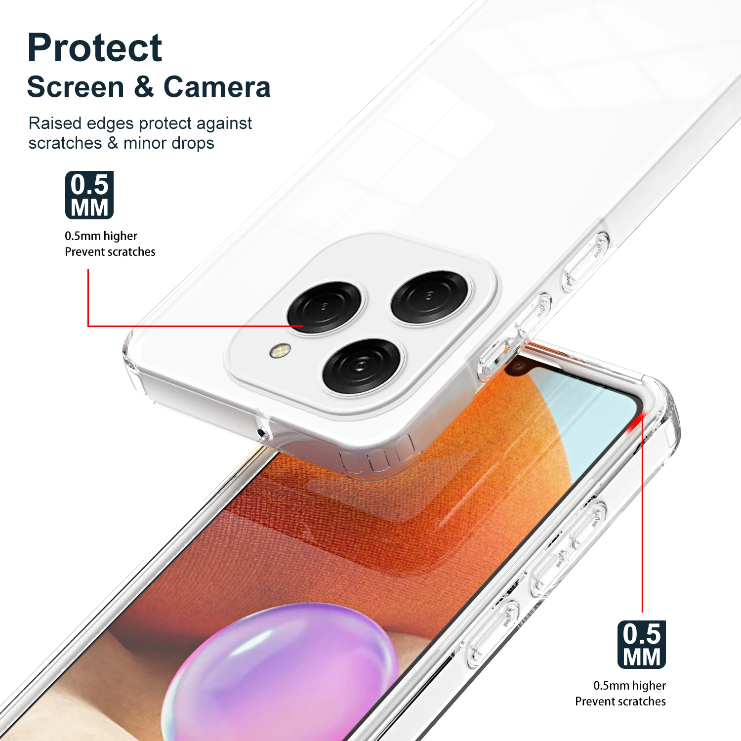 3 in 1 Lens Protection Transparent Anti-Fall Phone Case for Tecno Spark Go 2024 Spark 20 Pro Plus Soft Silicone Luxury Cover