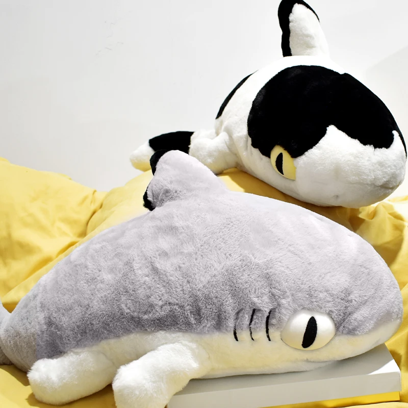 NEW 100CM Sharkitty Kawaii Shark Cat Plush Toy Long Throw Sleeping Pillow Fluffy Cute Plushie Gift for Girl Boy Surprise Gifts