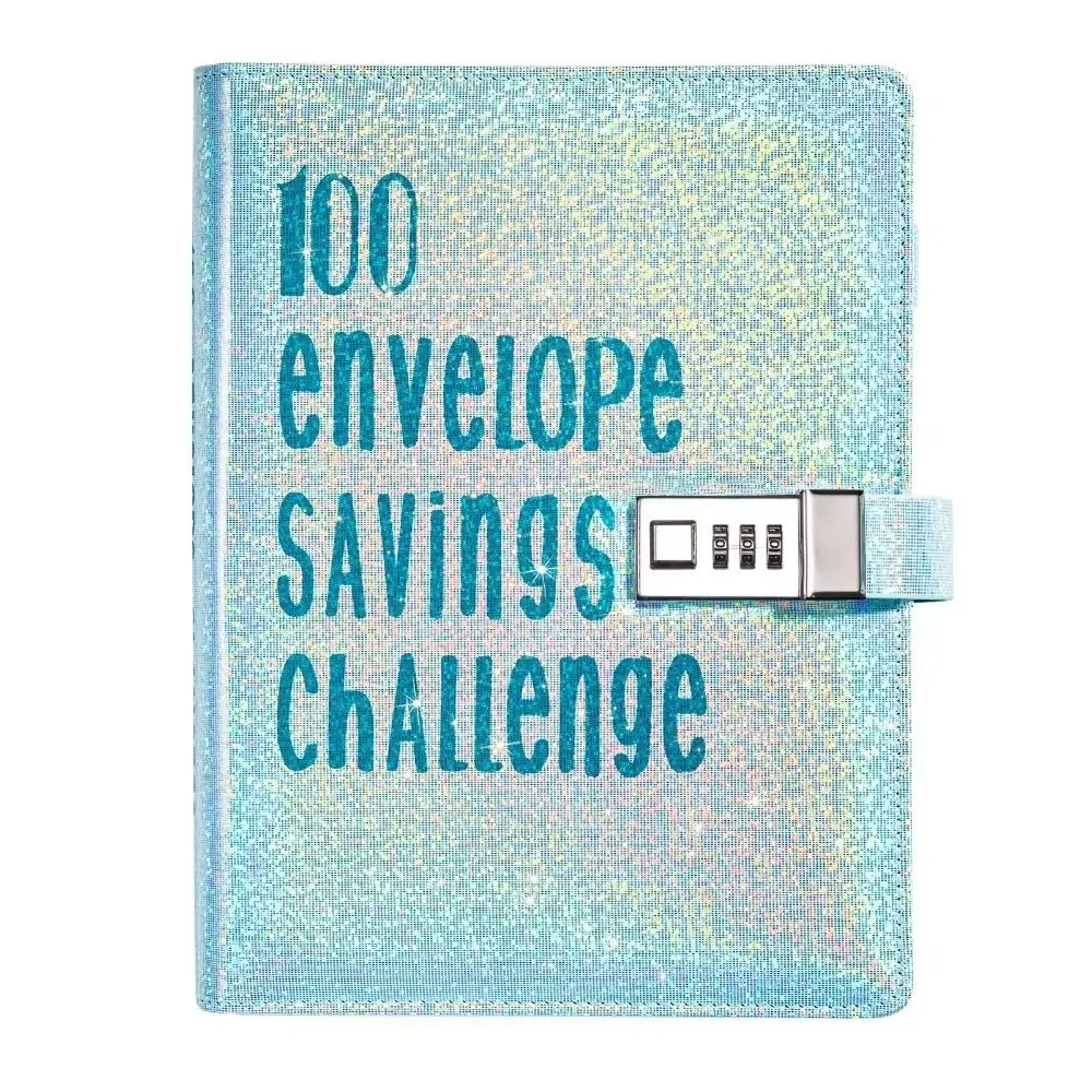 Cash Envelopes Money Saving Binder Laser Cover Password Lock Mini Budget Binder Durable Colorful Envelope Savings Challenge Kids